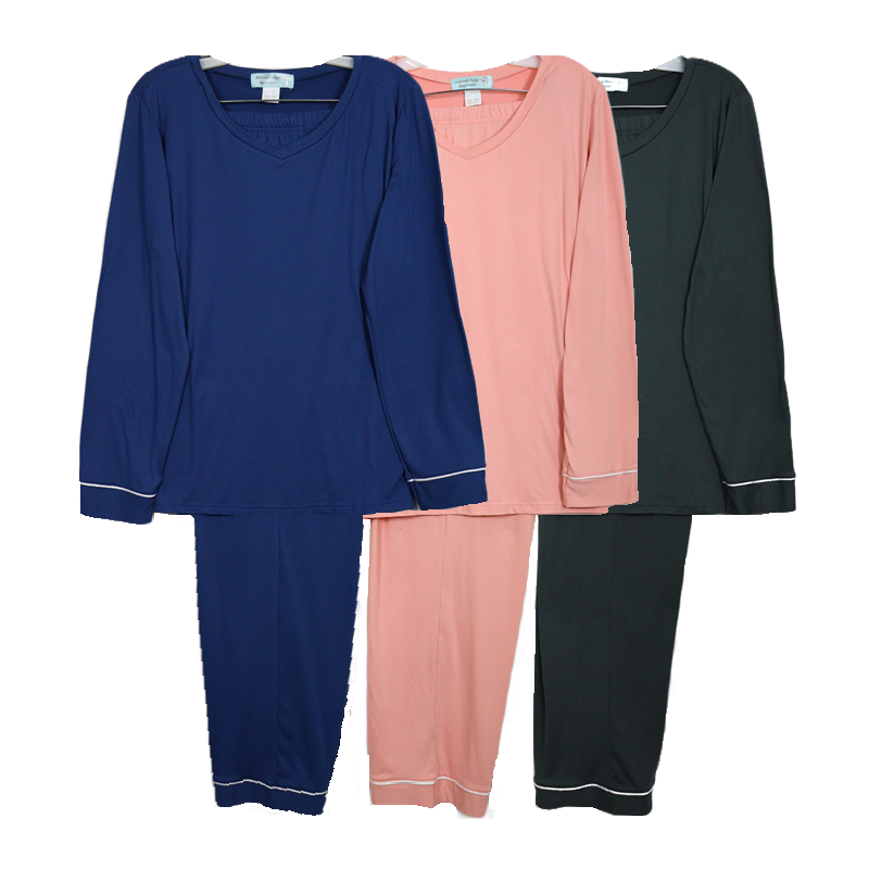 Long Sleeve Pull Over Knit Pajamas 2174
