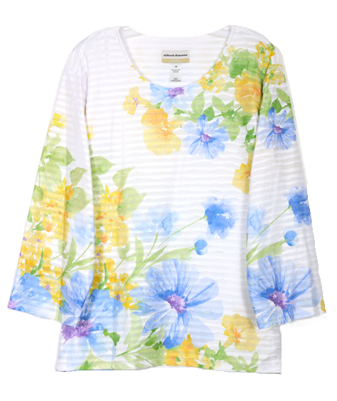 Alfred Dunner 3/4 Sleeve Missy Size Top 4452