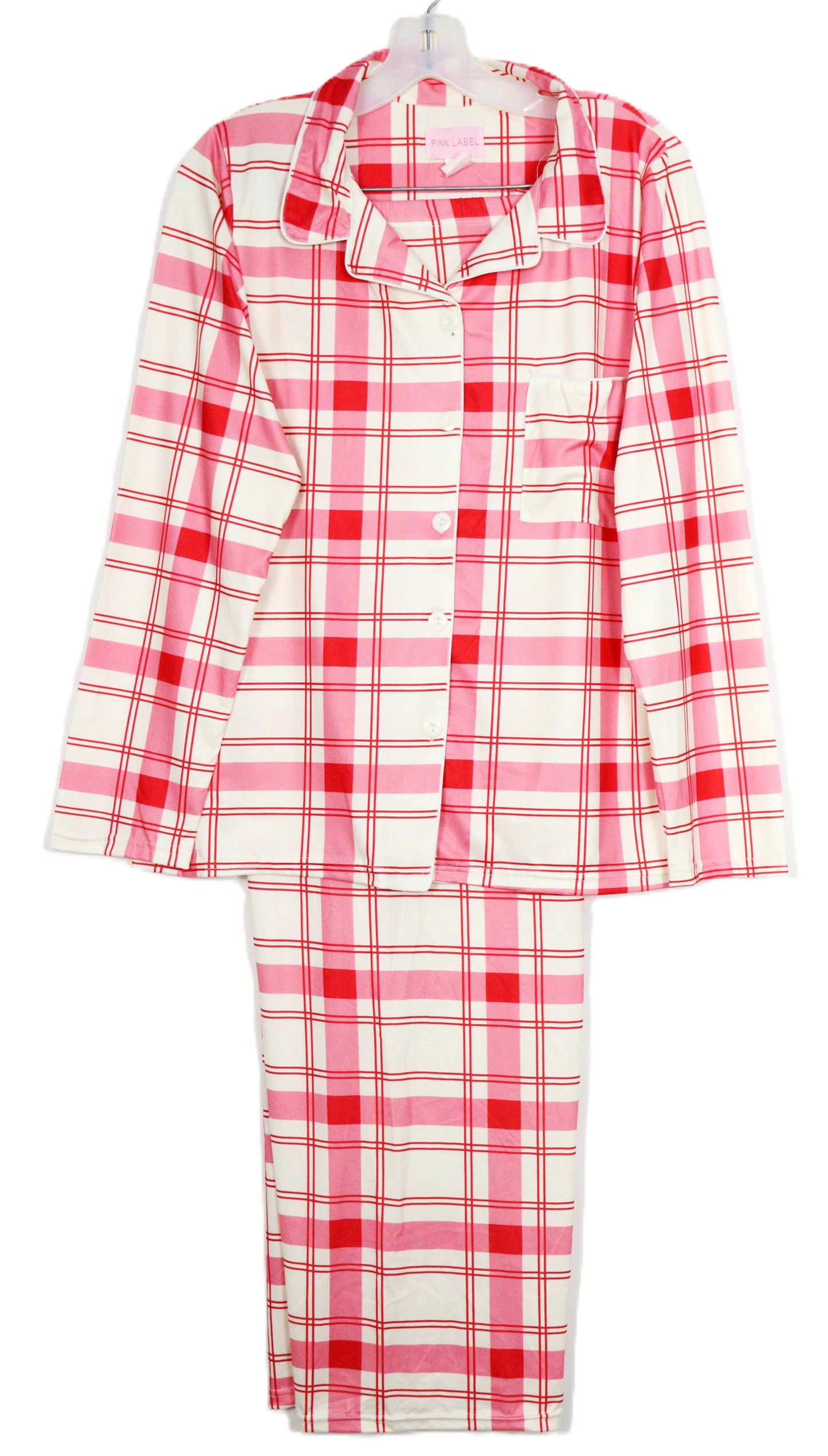 Long Sleeve Button Front Knit Pajamas 2169