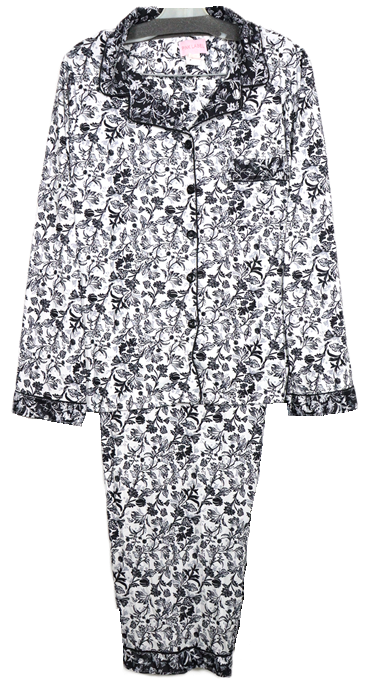 Long Sleeve Button Front Knit Pajamas 2171