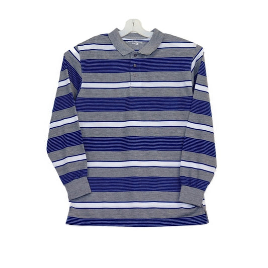 Long Sleeve Striped Polo Shirt 104ST