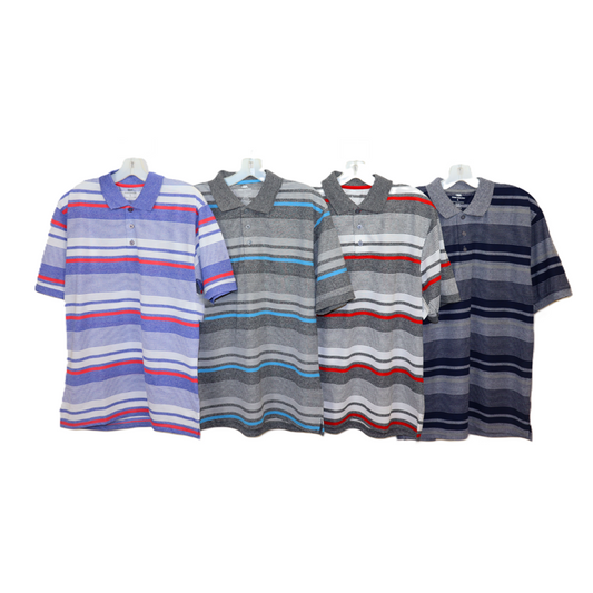 Short Sleeve Stripe Knit Polo 103ST