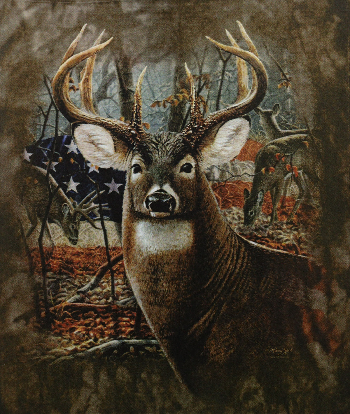 American Deer Minky Blanket