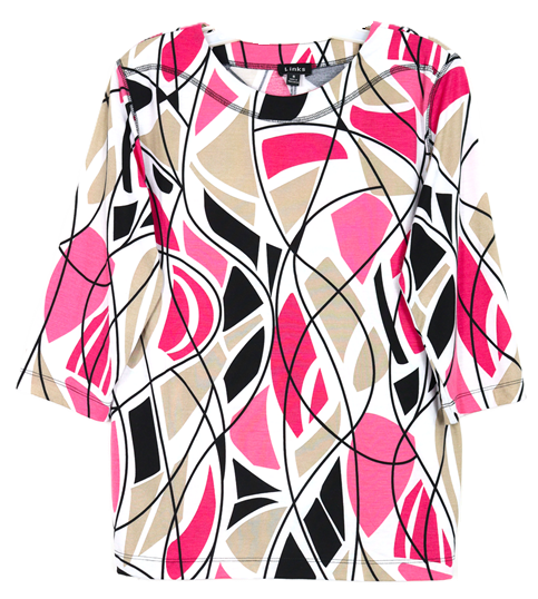 Southern Lady 3/4 Sleeve Plus Size Top 43H3