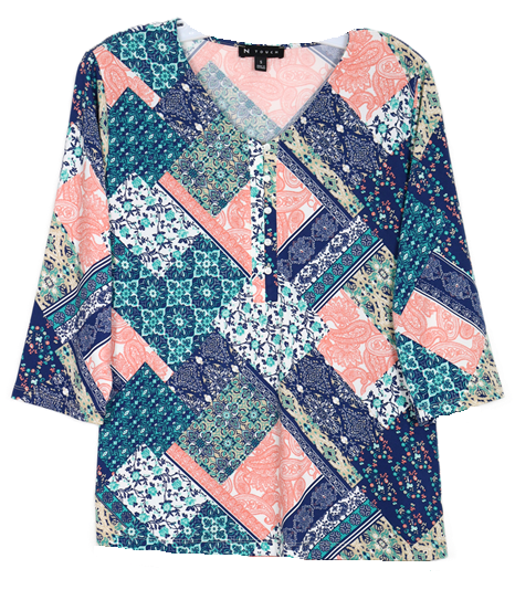 Southern Lady 3/4 Sleeve Missy Size Top 43J9