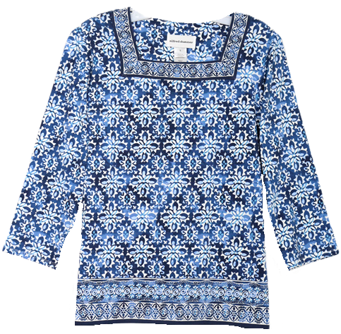 Alfred Dunner 3/4 Sleeve Plus Size Top 4651