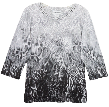 Alfred Dunner 3/4 Sleeve Missy Size Top 4553