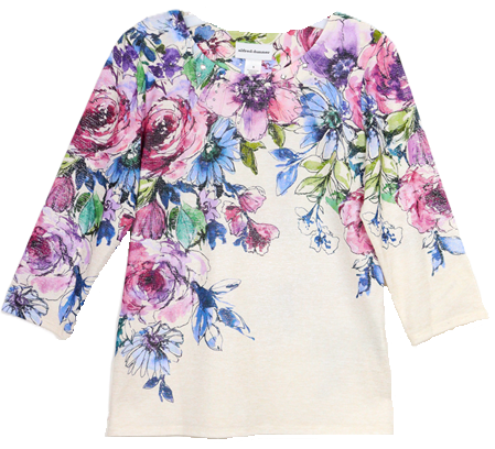 Alfred Dunner 3/4 Sleeve Plus Size Top 4654