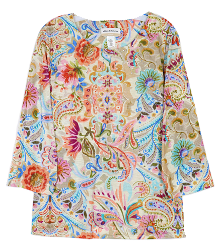 Alfred Dunner 3/4 Sleeve Missy Size Top 4466