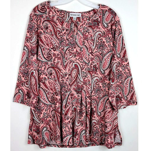 3/4 Sleeve Paisley Print Top 4630 image 0