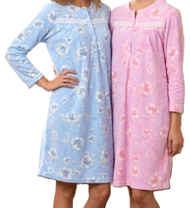 Long Sleeve Waltz Length Fleece Gown 4026