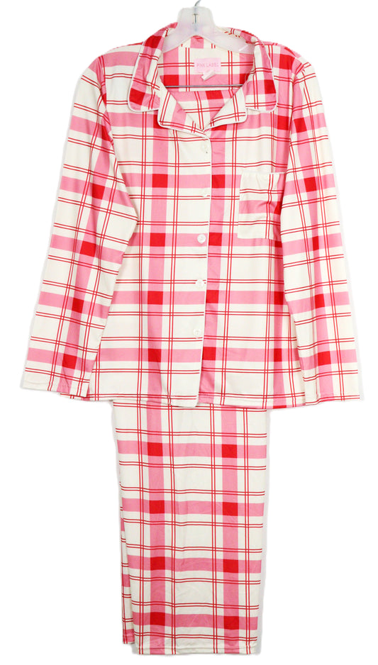 Long Sleeve Button Front Knit Pajamas 2169