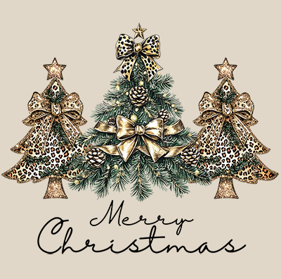 Merry Christmas Golden Trees