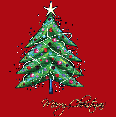 Merry Christmas Tree Swirl