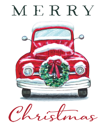 Merry Christmas Truck Wreath
