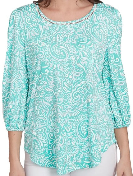 3/4 Sleeve Missy Size Top RR77156