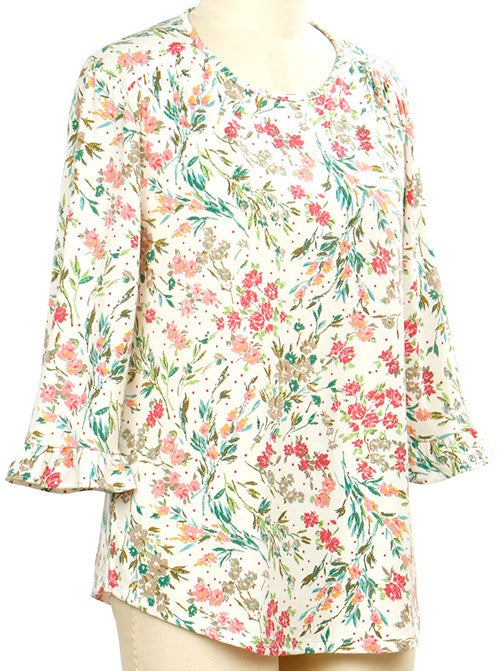 Southern Lady 3/4 Sleeve Plus Size Top 43G1