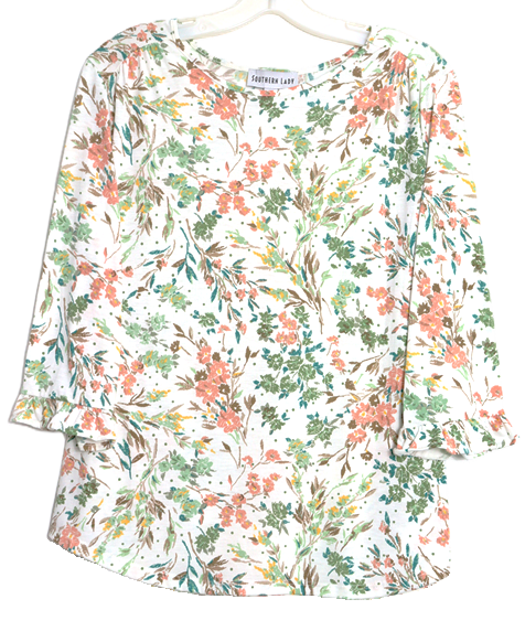 Southern Lady 3/4 Sleeve Plus Size Top 43G1